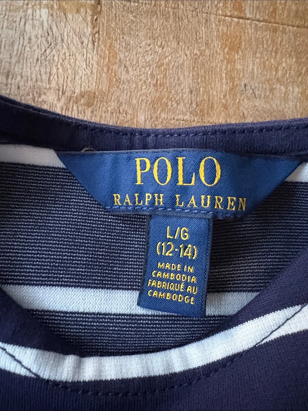 NWOT Ralph Lauren Girls Navy and White Striped Dress L(12-14)